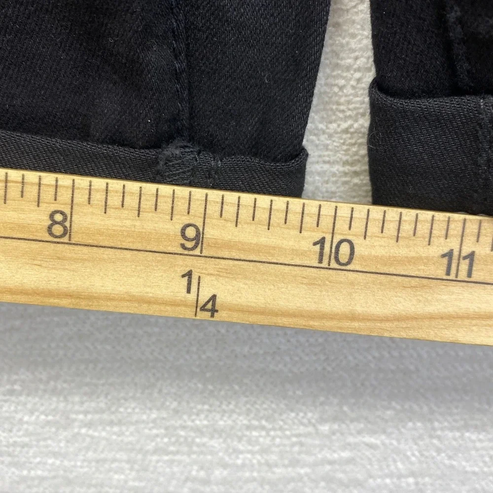 Seven 7 Jeans Sunset Bermuda Black Rolled Cuff Shorts Size 8 Stretch NWT